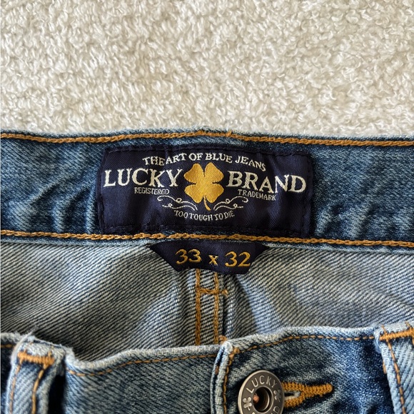 Lucky Brand Distressed Style Men’s Blue Jeans Size W33 L32 - Picture 4 of 11